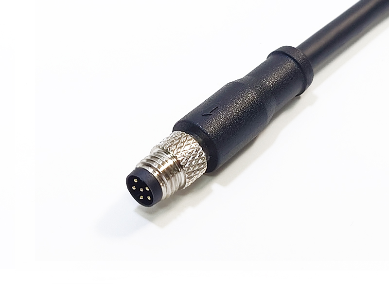 SENSOR CONNECTOR M8 PLUG 6POS MALE CABLE ASSEMBLY IP67 WATERPROOF