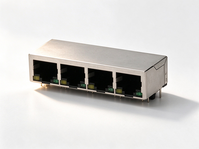RJ45 JACK 1X4PORT SOCKET NETWORK INTERFACE I/O CONNECTOR DIP