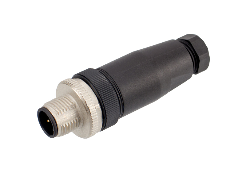 M12 CONNECTOR A CODE MALE SCREW TERMINATION FIELD INSTALLATION 5PIN PLUG STRAIGHT