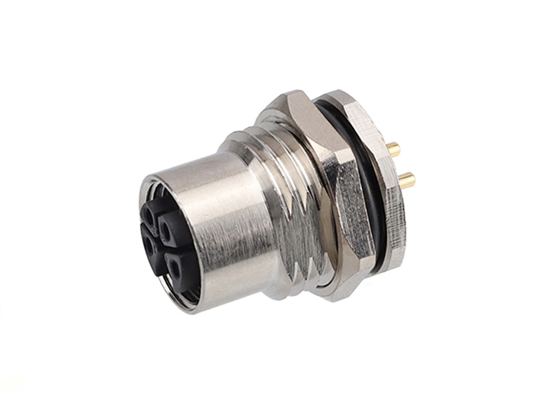 K CODE M12 DEVICE CONNECTOR SOCKET M12 PANEL REAR MOUNT FEMALE PCB SOLDER PINS