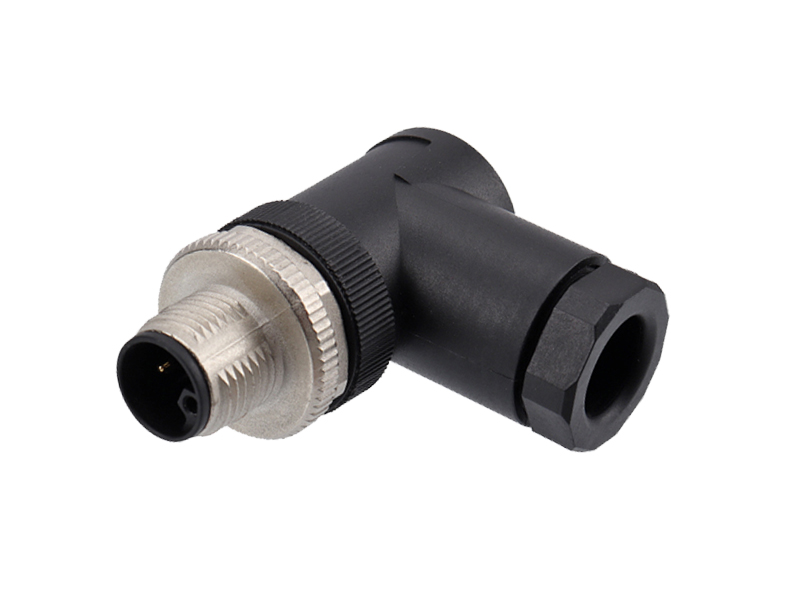 M12 POWER CONNECTOR L CODE FIELD INSTALLATION PLUG ANGLE RIGHT