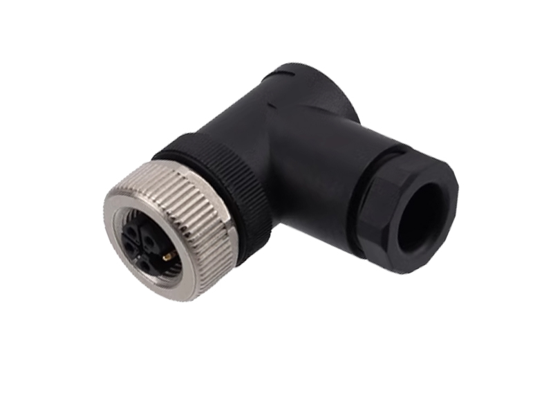 M12 POWER CONNECTOR L CODE FIELD INSTALLATION SOCKET ANGLE RIGHT