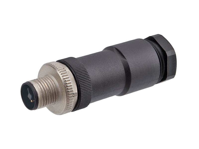 T CODE M12 POWER CONNECTOR MALE FIELD INSTALLATION PLUG STRAIGHT