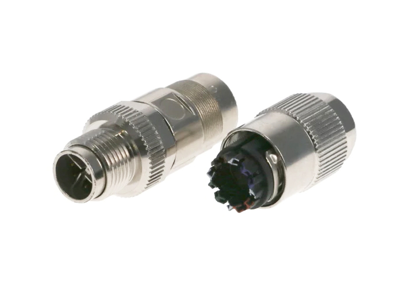 M12 X CODE IDC TERMINAL CONNECTOR METAL SHIELD WATERPROOF CIRCULAR PLUG