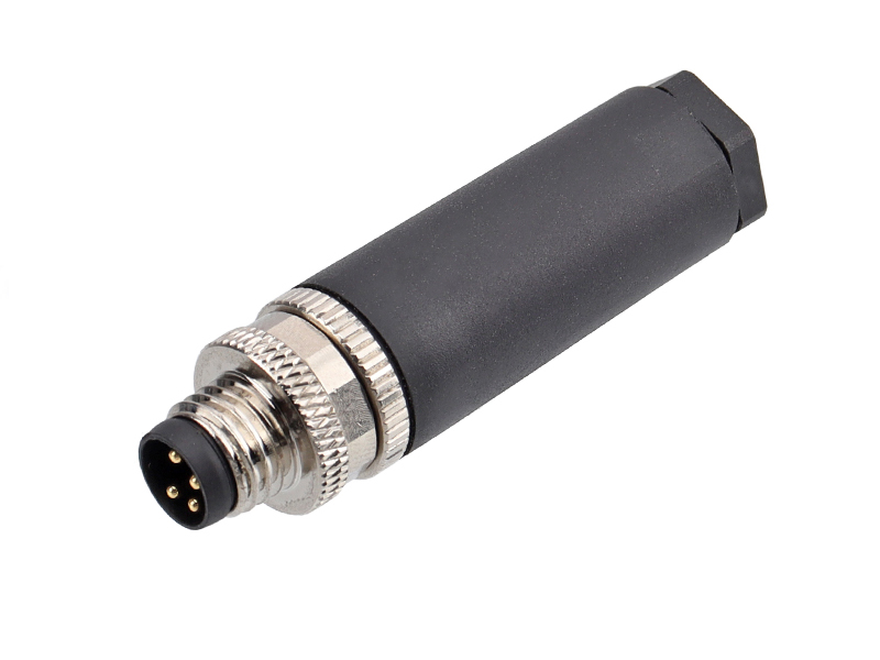 M8 SENSOR CONNECTOR MALE PLASTIC FIELD INSTALLATION 4PIN PLUG SOLDER PINS