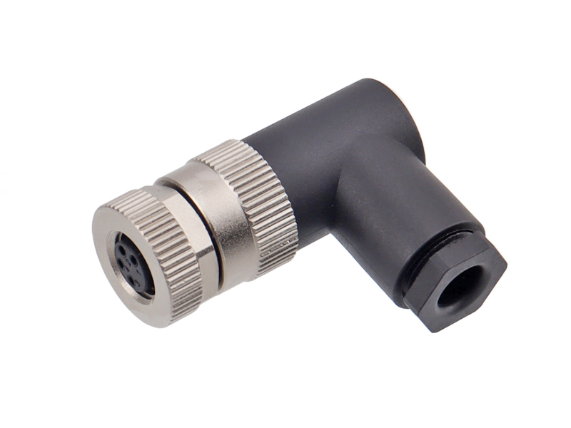 M8 SENSOR CONNECTOR MALE FIELD INSTALLATION 4PIN SOCKET RIGHT ANGLE SOLDER PINS