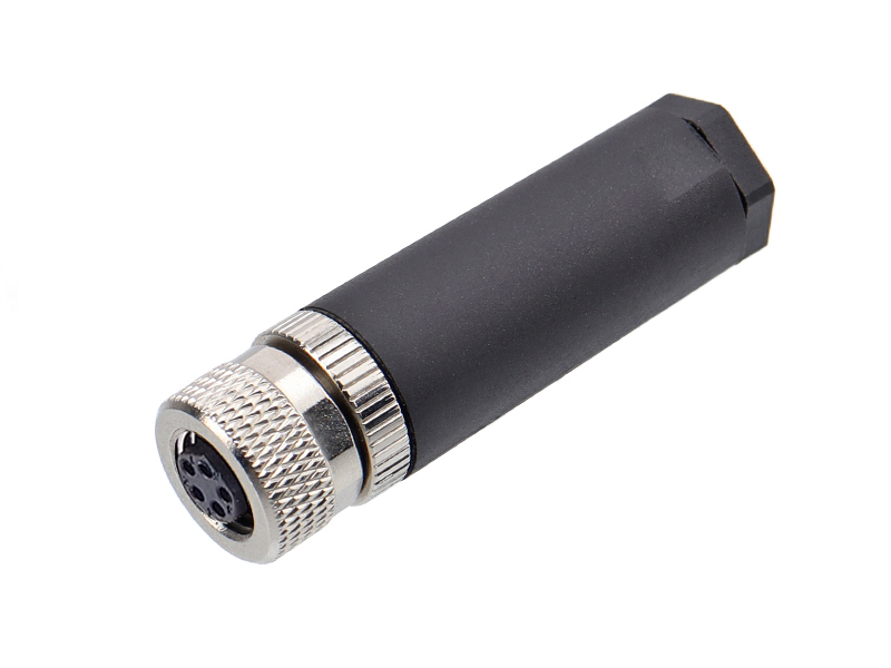 M8 CONNECTOR B CODE SOCKET FIELD INSTALLATION 5PIN FEMALE SOLDER PINS STRAIGHT