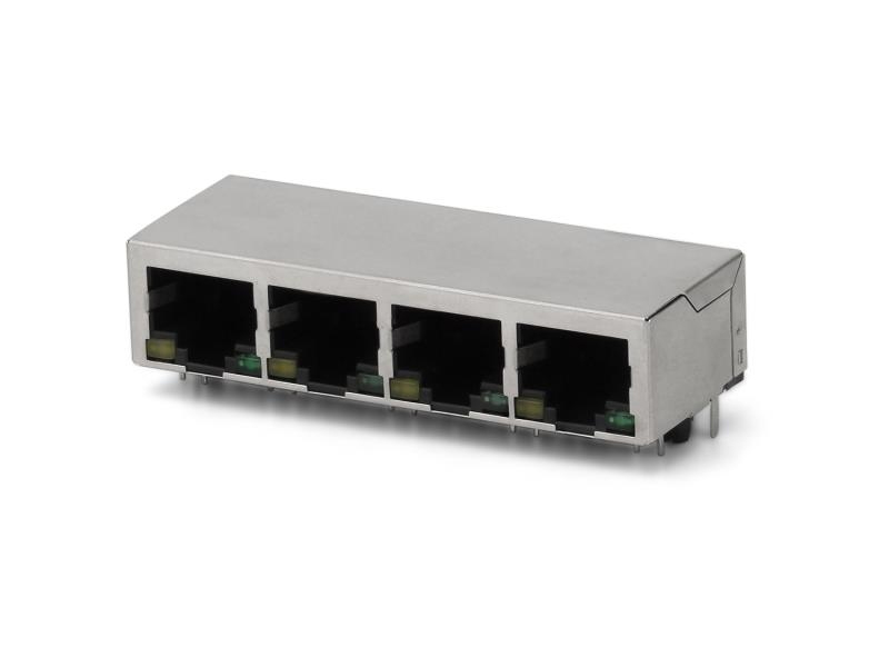 RJ45 JACK 1X4PORT SOCKET NETWORK INTERFACE I/O CONNECTOR DIP