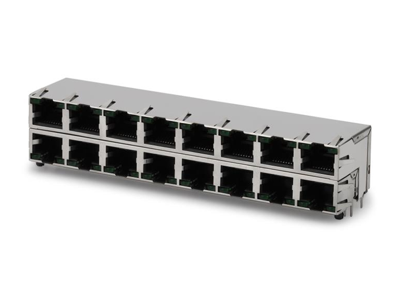 RJ45 JACK 16PORT SOCKET NETWORK INTERFACE I/O CONNECTOR DIP